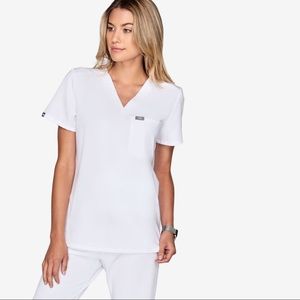 Figs white Catarina one pocket scrub top